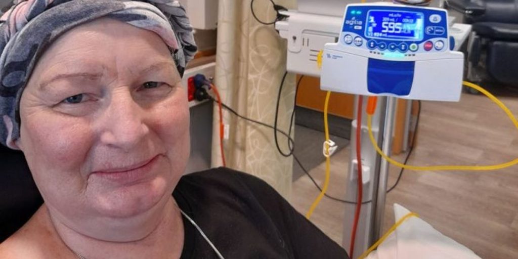 A woman in hospital