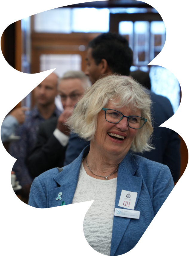 Ele smiling at the State of Ovarian Cancer Report launch