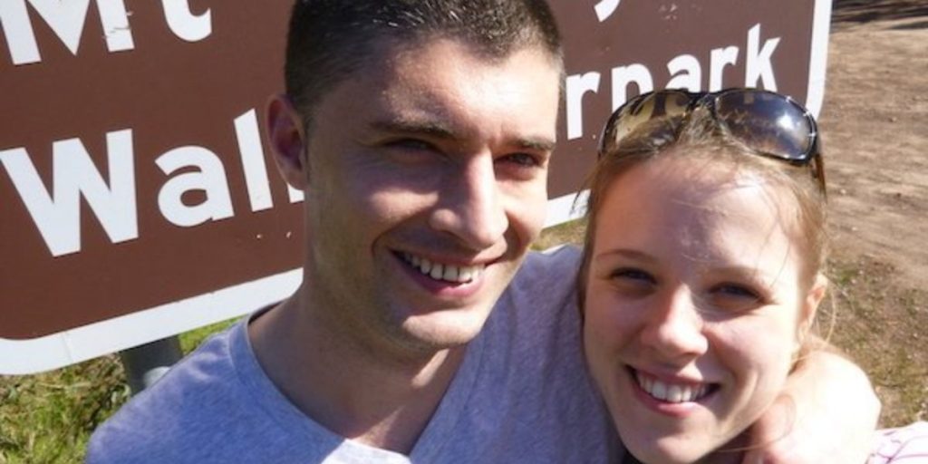 A young woman with her partner